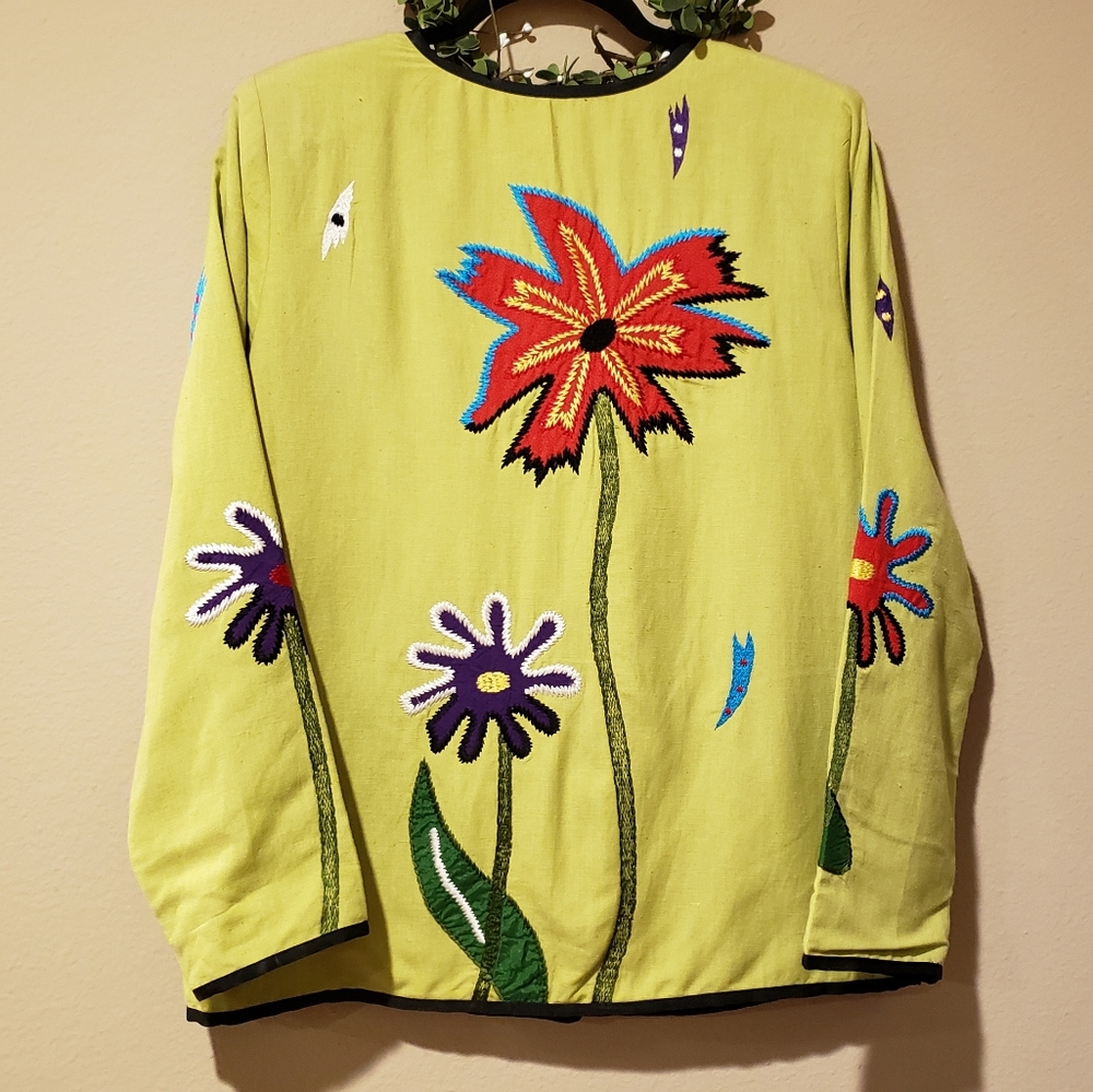 INDIGO MOON Women's Flower Jacket - Size S - Picture 2 of 6